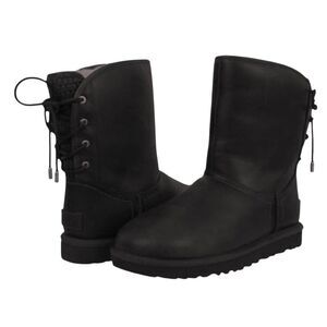 UGG Mariana Black Waterproof Leather Winter Boot Size 6